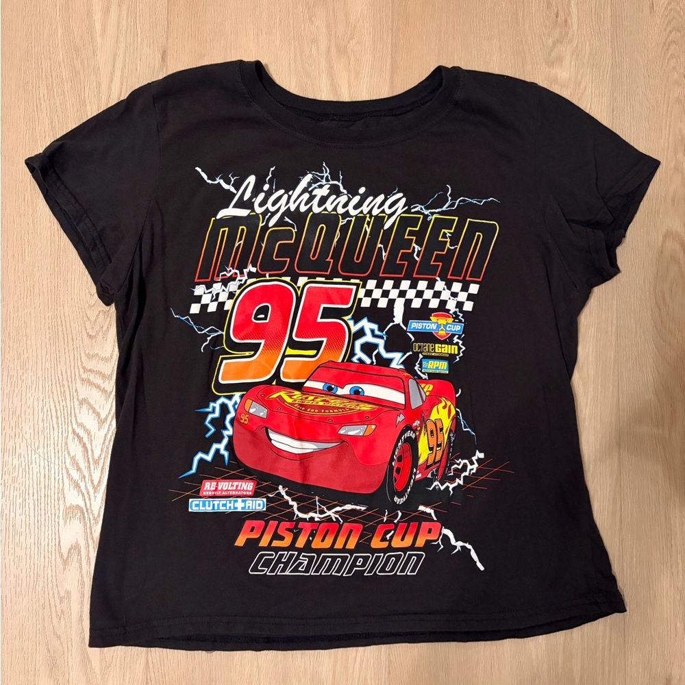 Lightning McQueen Black Graphic T-Shirt